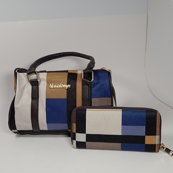 Mei&Ge Women's Multicolor Handbag Set W/Matching Wallet And Key Pouch - Picture 4 of 16